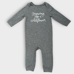 Gray Kids One Piece - Growing Like a Wildflower